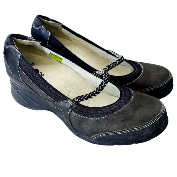 Ahnu Mary Jane Comfort Shoe Size 9 Black Slip On Wedge Vibram Sole Arch Support - Picture 14 of 16